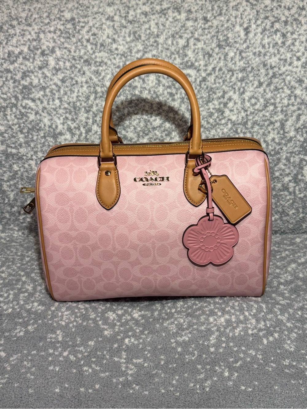 Coach Powder Pink Rowan Large Satchel Bag With Charms NWT